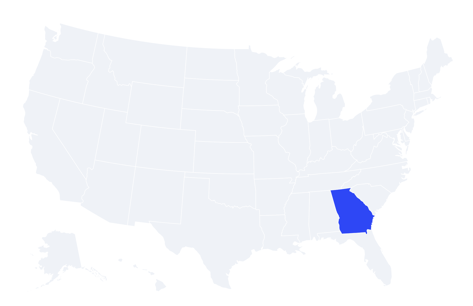 Map of the United States with Georgia highlighted