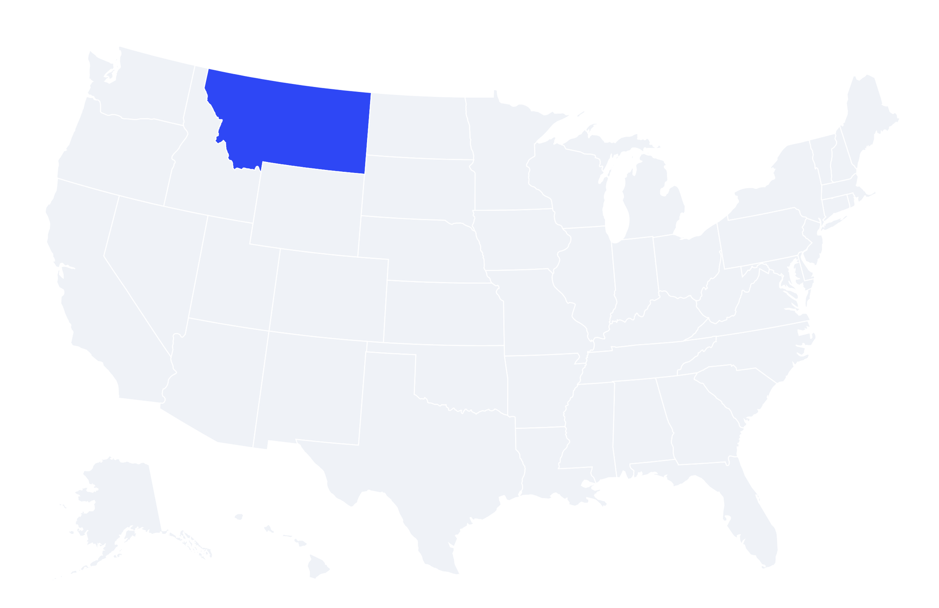 Map of the United States with Montana highlighted